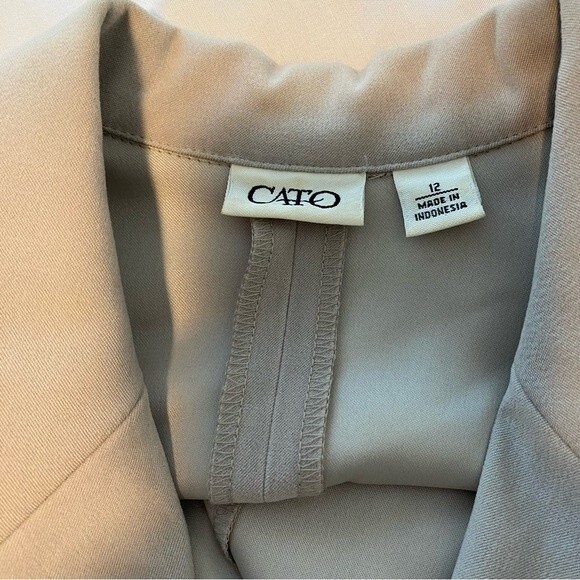 Cato Cream Tan Blazer Jacket Unique Waist & Back Detail Suede Soft Feel Size 12 - Picture 6 of 10